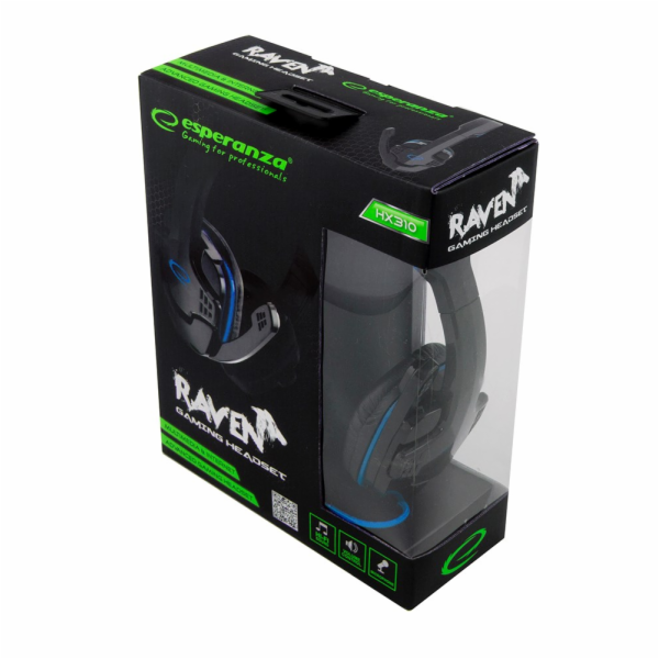 SLUCHÁTKA S MIKROFONEM PRO HRÁČE RAVEN BLUE