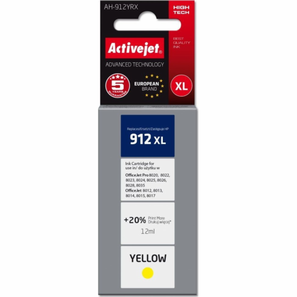 Activejet AH-912YRX inkoust pro tiskárny HP, Náhradní ink...