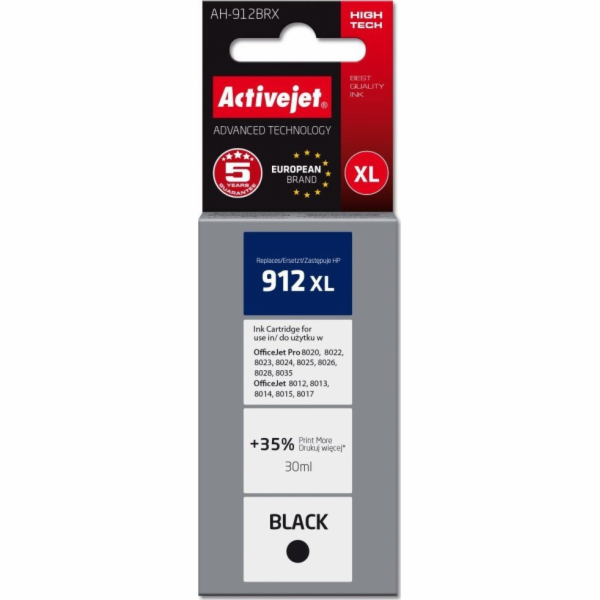 Activejet AH-912BRX inkoust pro tiskárny HP, Náhradní ink...