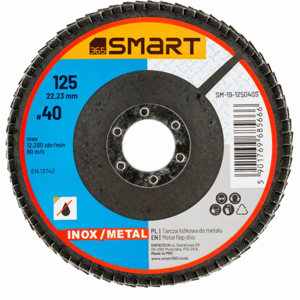 Chytrý lamelový kotouč inox/kov 125mm gr 40 smart