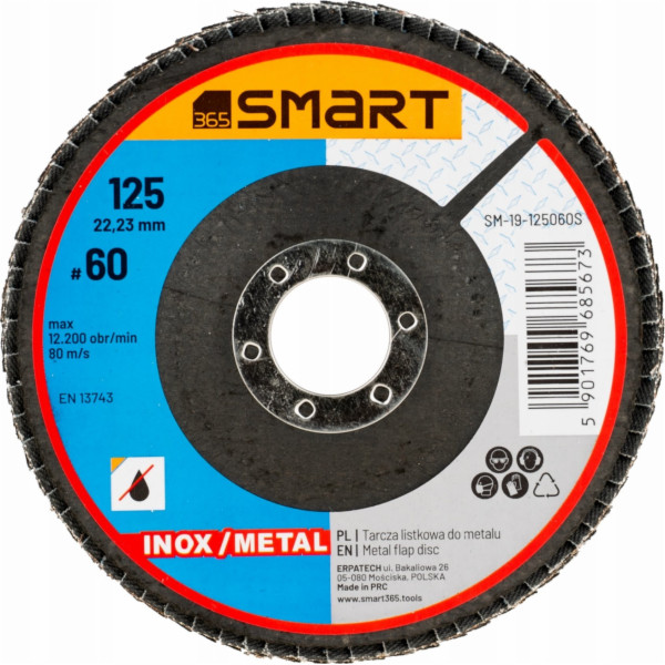 Chytrý lamelový kotouč inox/kov 125mm gr 60 smart