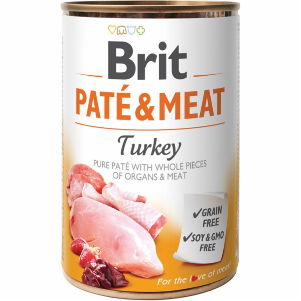 BRIT Paté & Meat with Turkey - mokré krmivo pro psy - 400g