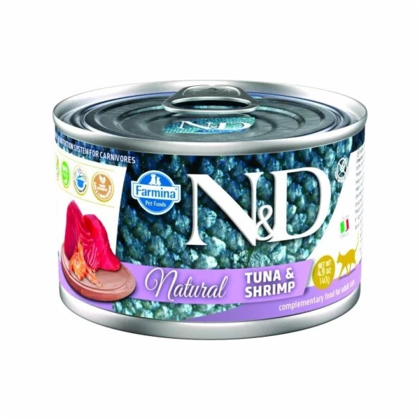 FARMINA N&D Cat Natural Tuna&Shrimp - vlhké krmivo pro ko...