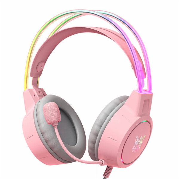 X15 PRO RGB herní sluchátka růžová (kabelová)