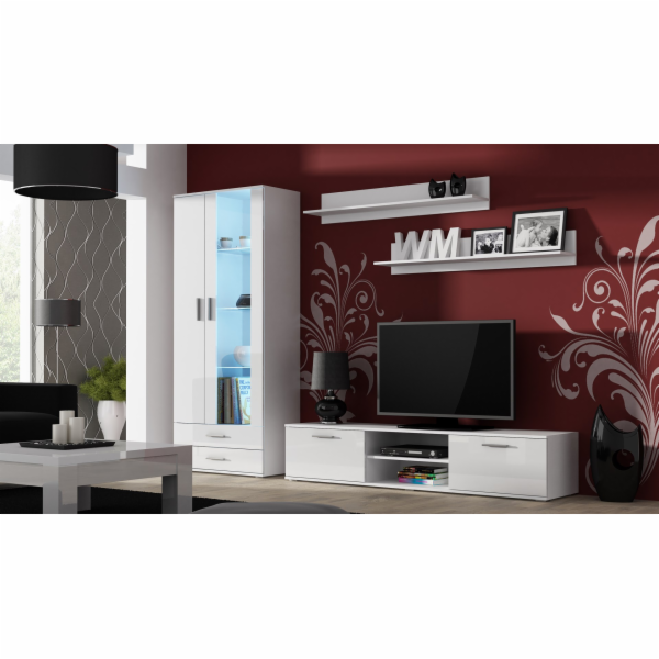 Cama vitrína SOHO S6 2D2S bílá/bílý lesk
