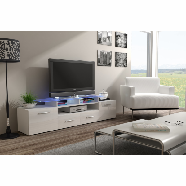 Televizní stolek Cama EVORA 200 bílá/bílý lesk