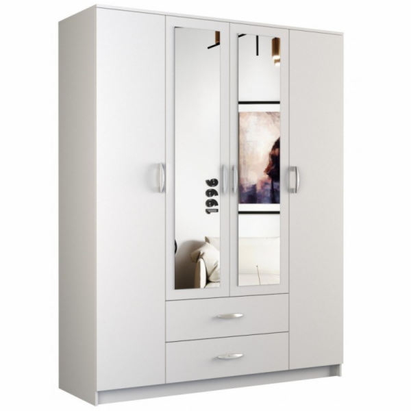 Topeshop ROMANA 160 BIEL skříň/šatník do ložnice 11 polic...