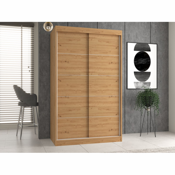 Topeshop IGA 120 ART C KPL šatní skříň do ložnice 7 polic...