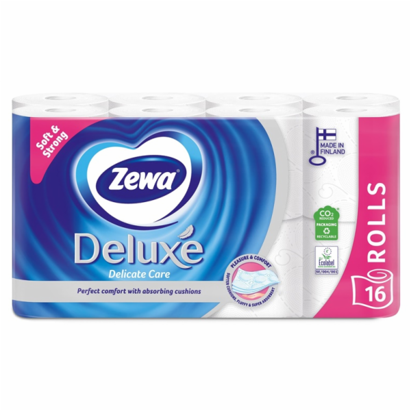 ZEWA Toaletní papír, 3vrstvý, 16 rolí, "Deluxe", bílý