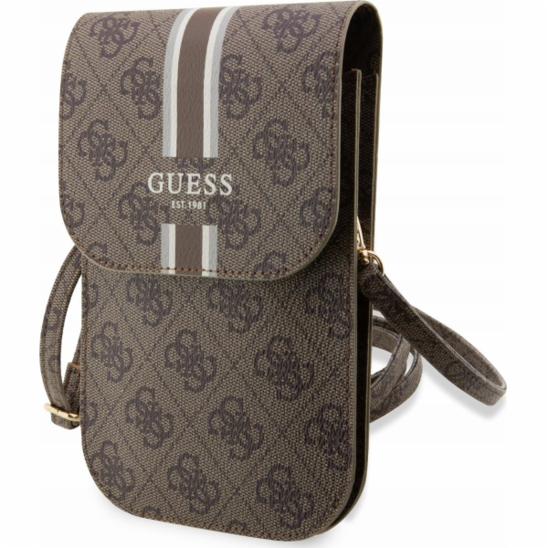 Guess PU 4G Printed Stripes Phone Bag hnědý Guess 4G PU P...