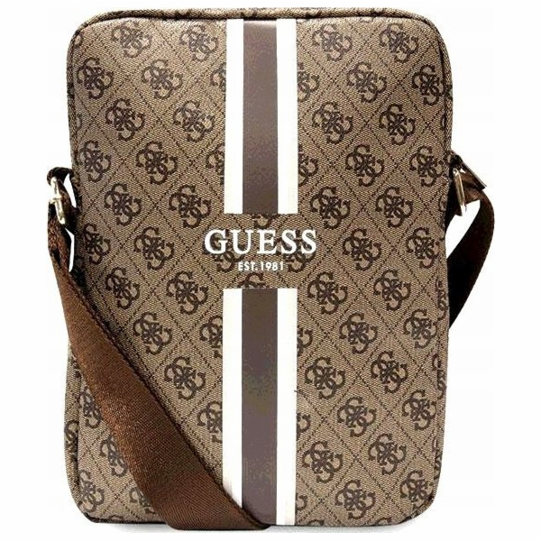 Guess PU 4G Printed Stripes Tablet Bag 10" Brown Guess Ta...