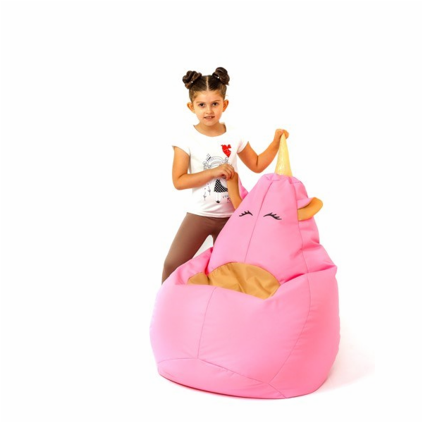 Jednorožec růžový XXL 140 x 100 cm Taška Sako pouffe