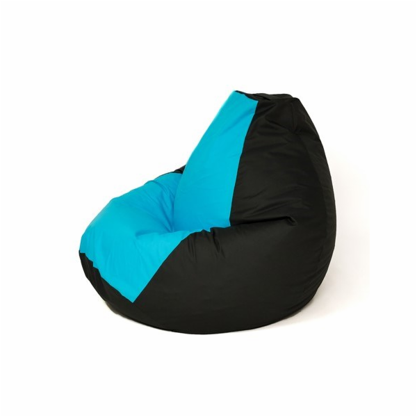 Sako bag pouffe Hruška černá a modrá XXL 140 x 100 cm