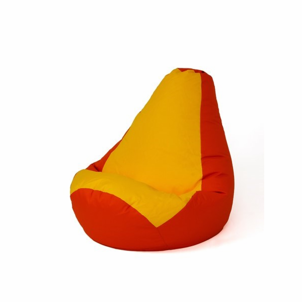 Sako taška pouffe Hruška červenožlutá L 105 x 80 cm