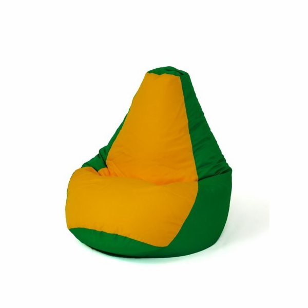 Sako taška pouffe Hruška zeleno-žlutá XL 130 x 90 cm