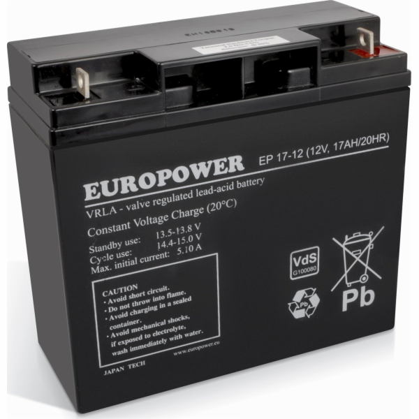 Baterie AGM řady EUROPOWER EP 12V 17Ah (životnost 6-9 let)
