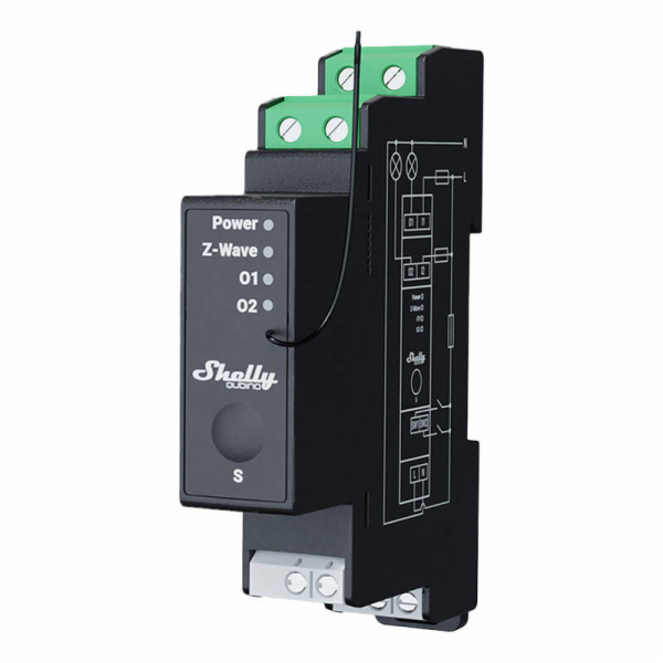 Shelly Qubino Pro 2PM DIN rail Relay, 2-channel, Z-Wave (...