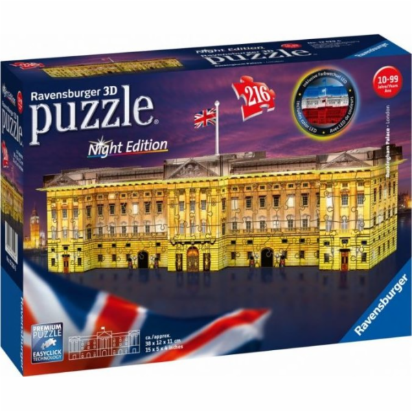 3D puzzle budovy v noci Buckinghamský palác