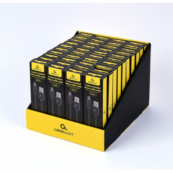 Gembird CCDB-mUSB2B-AMBM-6 Bavlněný opletený Micro-USB ka...