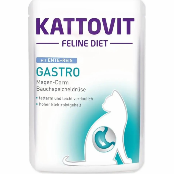 KATTOVIT Feline Diet Gastro Duck with rice - mokré krmivo...