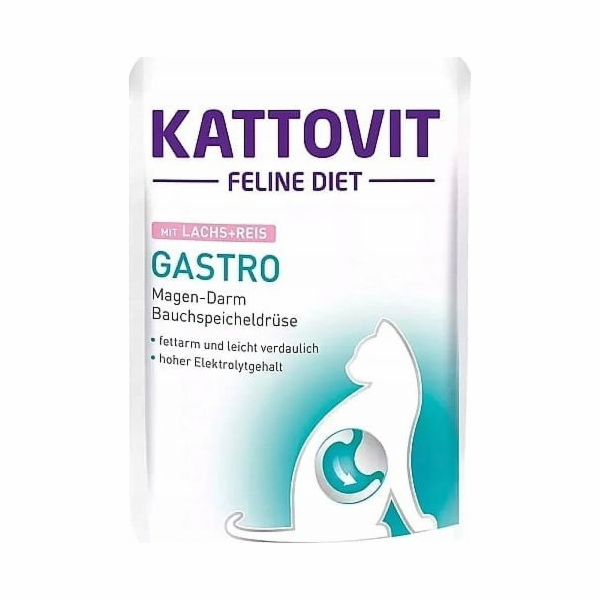 KATTOVIT Feline Diet Gastro Losos s rýží - mokré krmivo p...