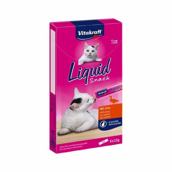 VITAKRAFT Liquid Snack Duck - pamlsek pro kočky - 6 x 15g
