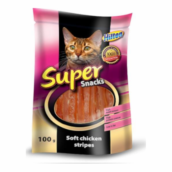 HILTON Soft chicken stripes - pamlsek pro kočky - 100g