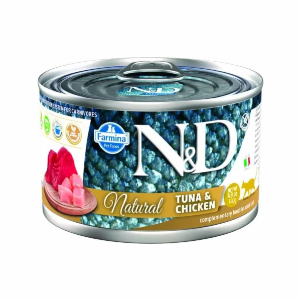 FARMINA N&D Cat Natural Tuna&Chicken - mokré krmivo pro k...
