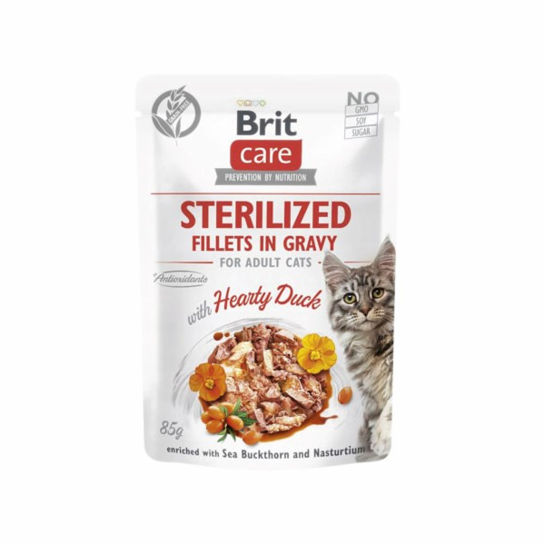 BRIT Care Cat Sterilized Hearty Duck Pouch - vlhké krmivo...
