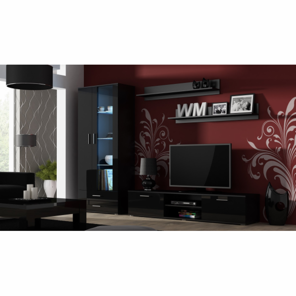 Cama SOHO S6 2D2S Vitrína černá/černý lesk