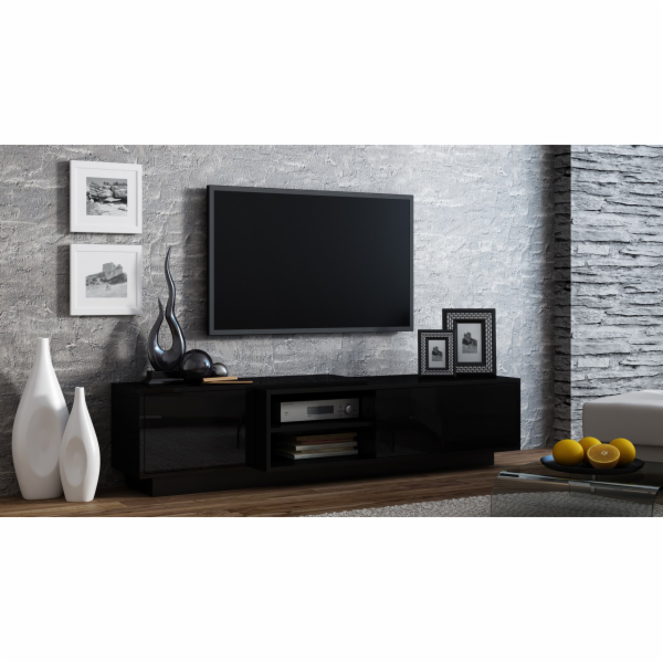 Cama TV skříňka SIGMA1 180 černá/černý lesk