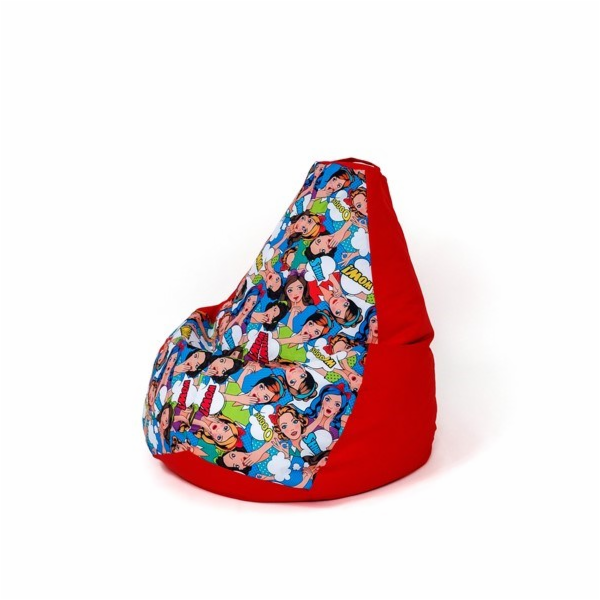 Sako sack pouffe hruška potisk červeno-dámské XXL 140 x 1...