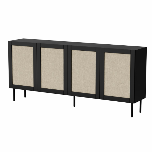 JUTA 4D komoda 4D 200x39 5x90 černá + linol calabria
