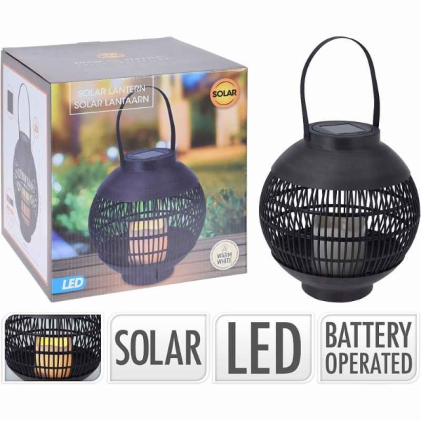 Lucerna solární s LED svíčkou 22 x 23 cm KO-CX2100090