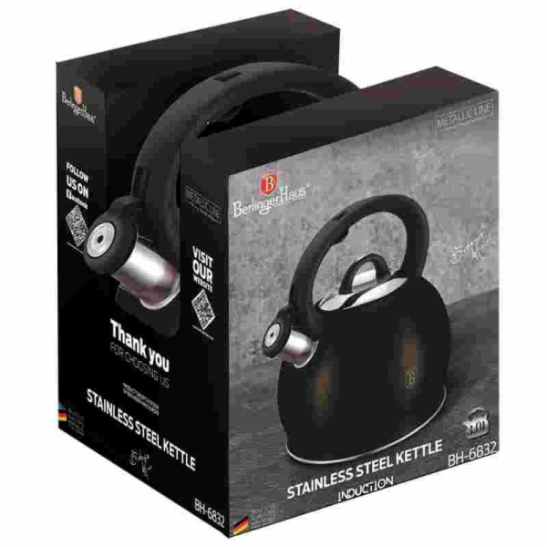 Konvice pískací nerez 3 l Royal Black Collection BH-6832