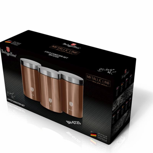 Dóza na potraviny sada 3 ks Rosegold Metallic Line BH-6720