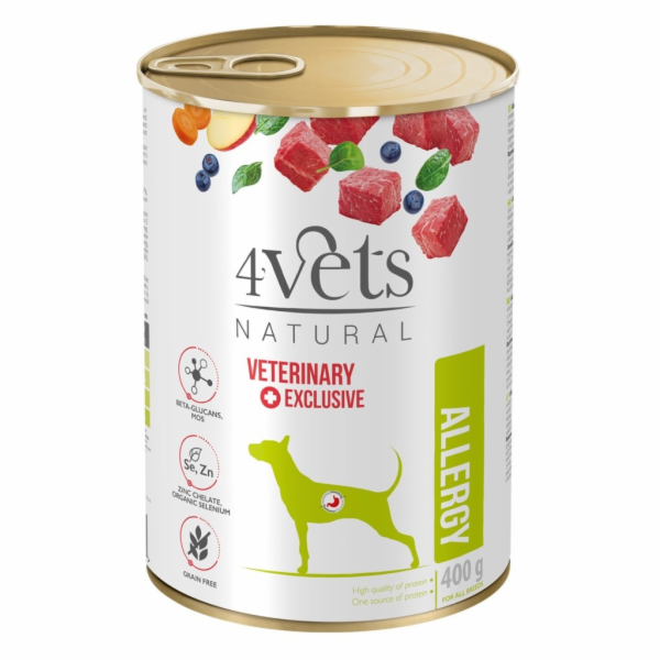4VETS Natural Allergy Lamb Dog - mokré krmivo pro psy - 4...