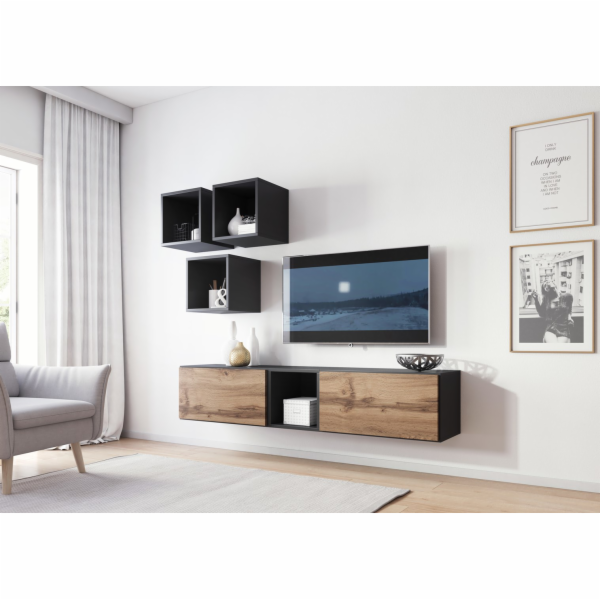 Cama obývací sestava nábytku ROCO 8 (2xRO3 + 4xRO6) antra...