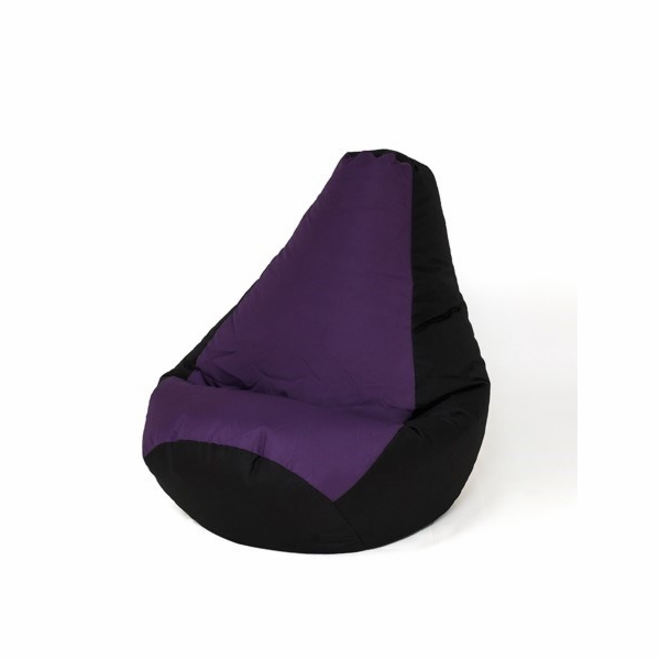 Sako bag pouffe Hruška černo-fialová XXL 140 x 100 cm