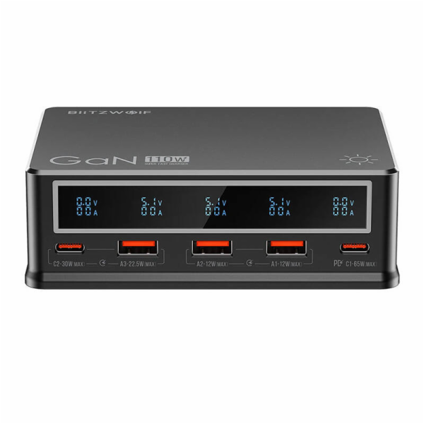 Stolní nabíječka Blitzwolf BW-i9 110W PD 3xUSB-A, 2xUSB-C...