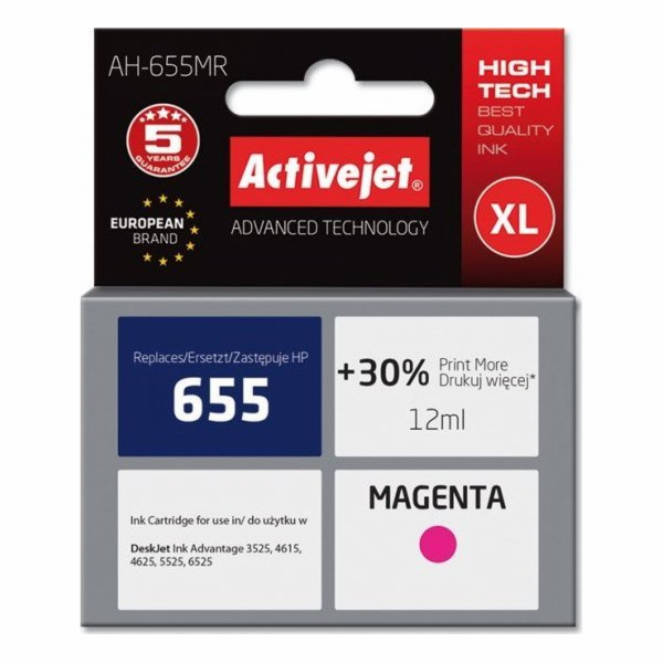 Activejet AH-655MR ink for HP printer; HP 655 CZ111AE rep...