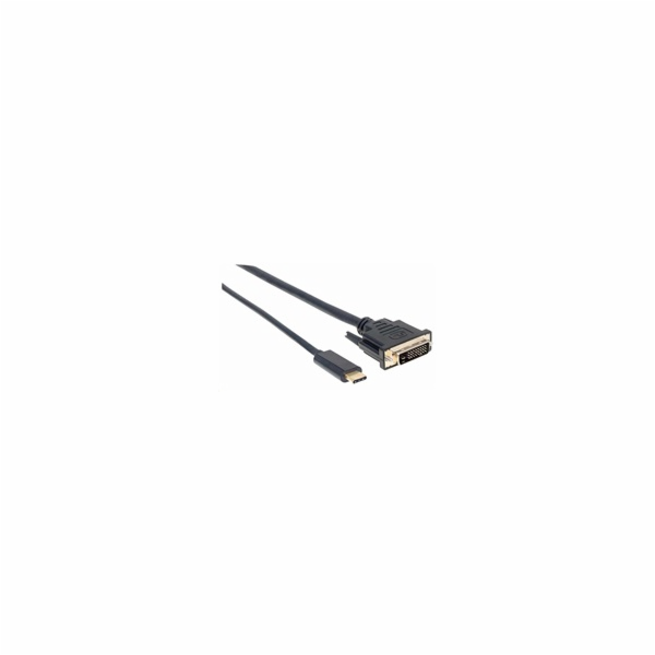 Manhattan USB-C – DVI-D USB kabel 2 m černý (152457)