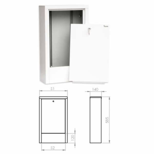 Sběrná skříň FERRO SZN - 3, do 10 kroužků, povrch