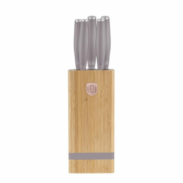 Sada nožů se stojanem BAMBOO 6 ks Taupe Collection BH-2974