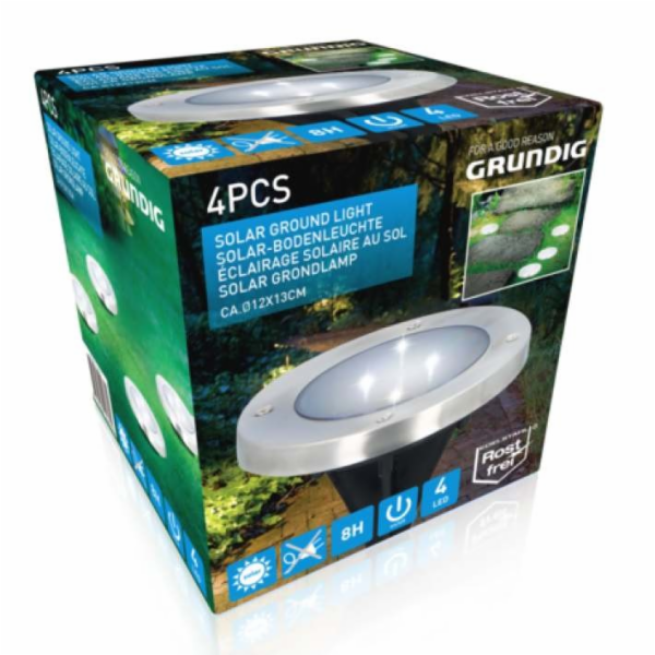 Solární LED lampa sada 4 ks nerez ED-212431