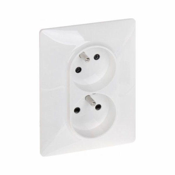 Valena LIFE bílá dvojzásuvka 2x2P+T