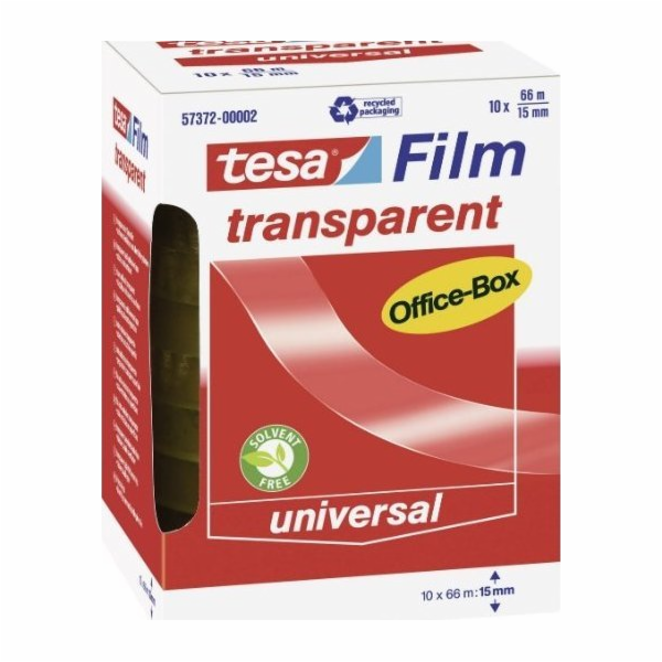 tesafilm transparentní, 10 rolí, 15 mm, kancelářská krabi...