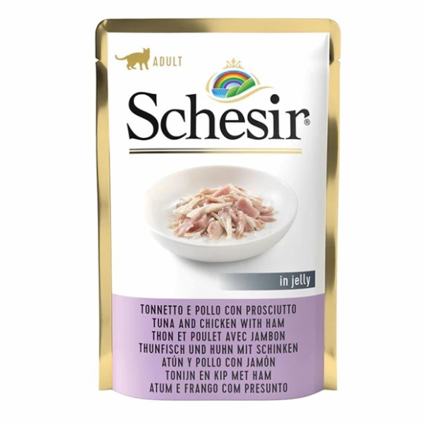 SCHESIR in jelly Tuna and chicken with ham - mokré krmivo...