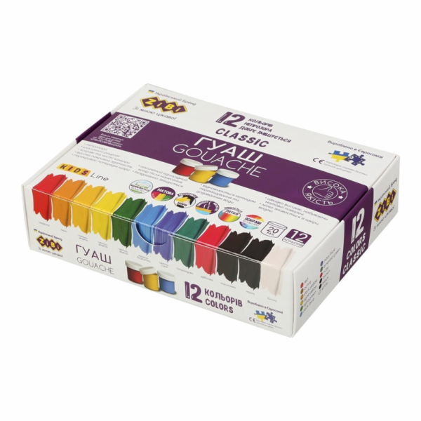 Kvašová barva Zibi Classic Kids, 240 ml, 12 ks.