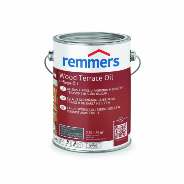 Olej Remmers Teras PFLEGE antracitové barvy, 2,5L